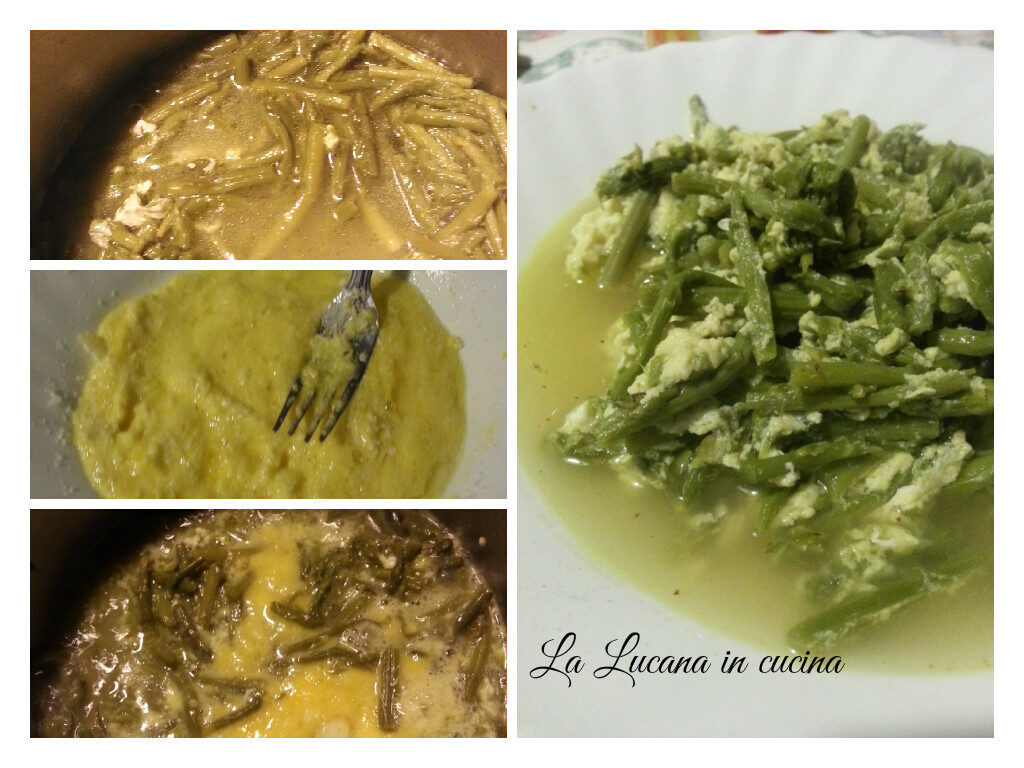 Zuppa di asparagi selvatici e uova
