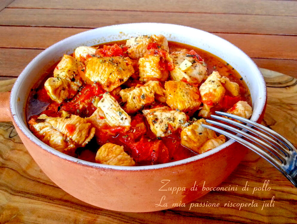 Zuppa di bocconcini di pollo