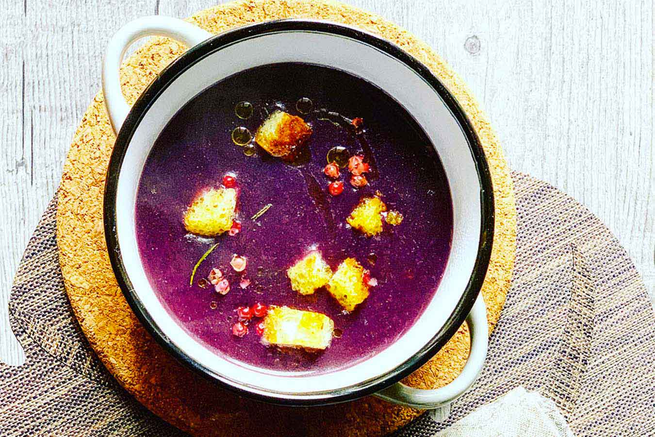 Zuppa di carote viola
