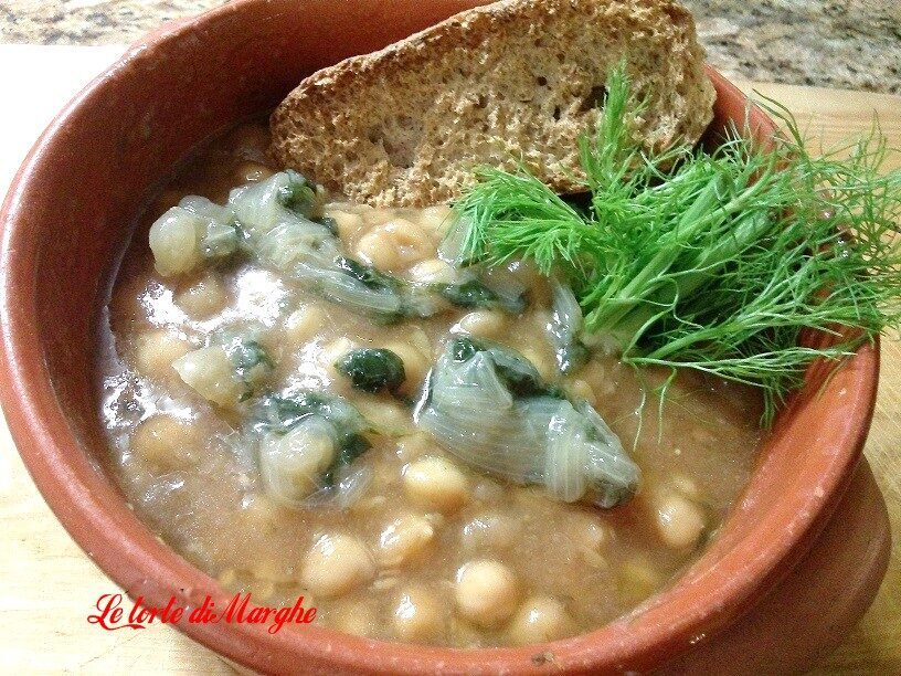 Zuppa di ceci con finocchietto selvatico