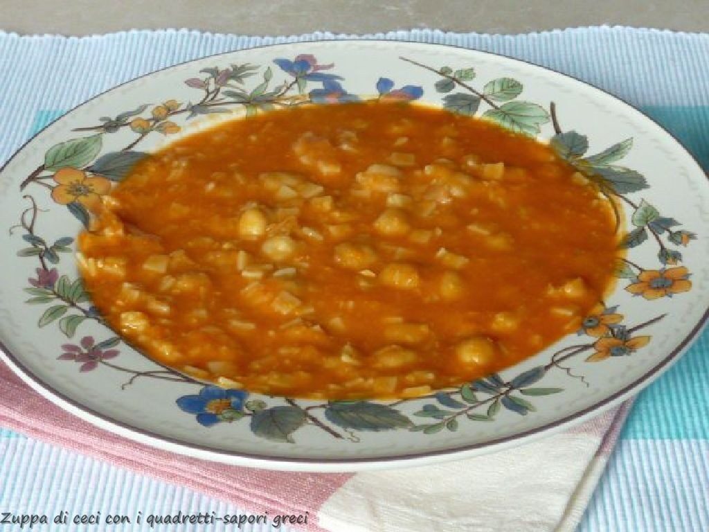 Zuppa di ceci con i quadretti
