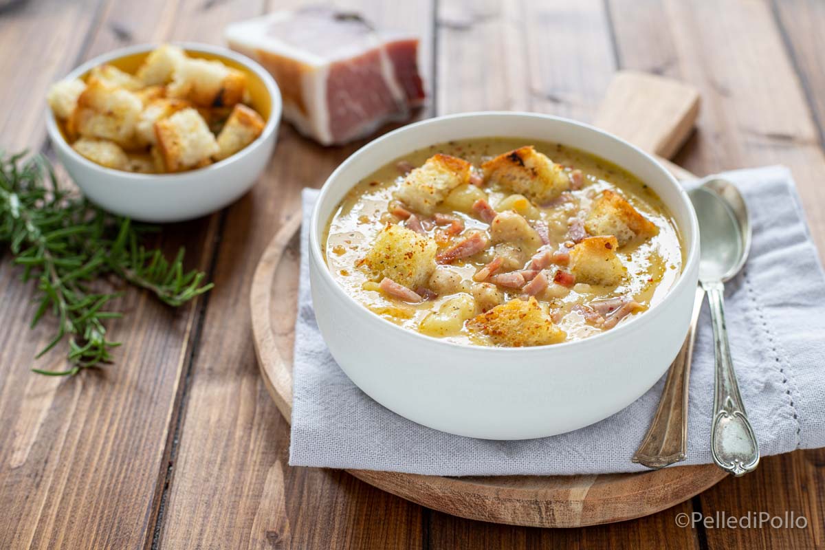 Zuppa di ceci con speck e patate