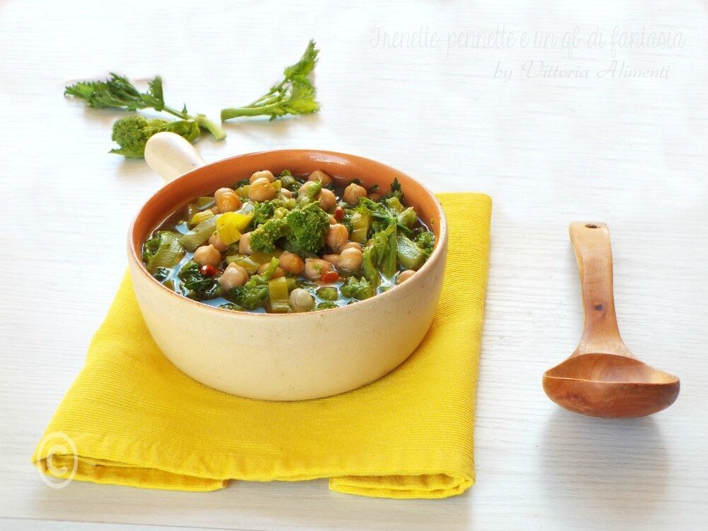 Zuppa di ceci e broccoletti