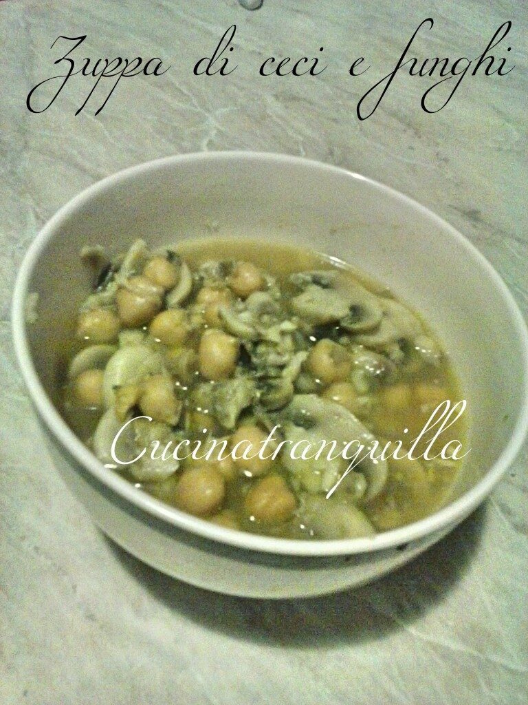 Zuppa di ceci e funghi