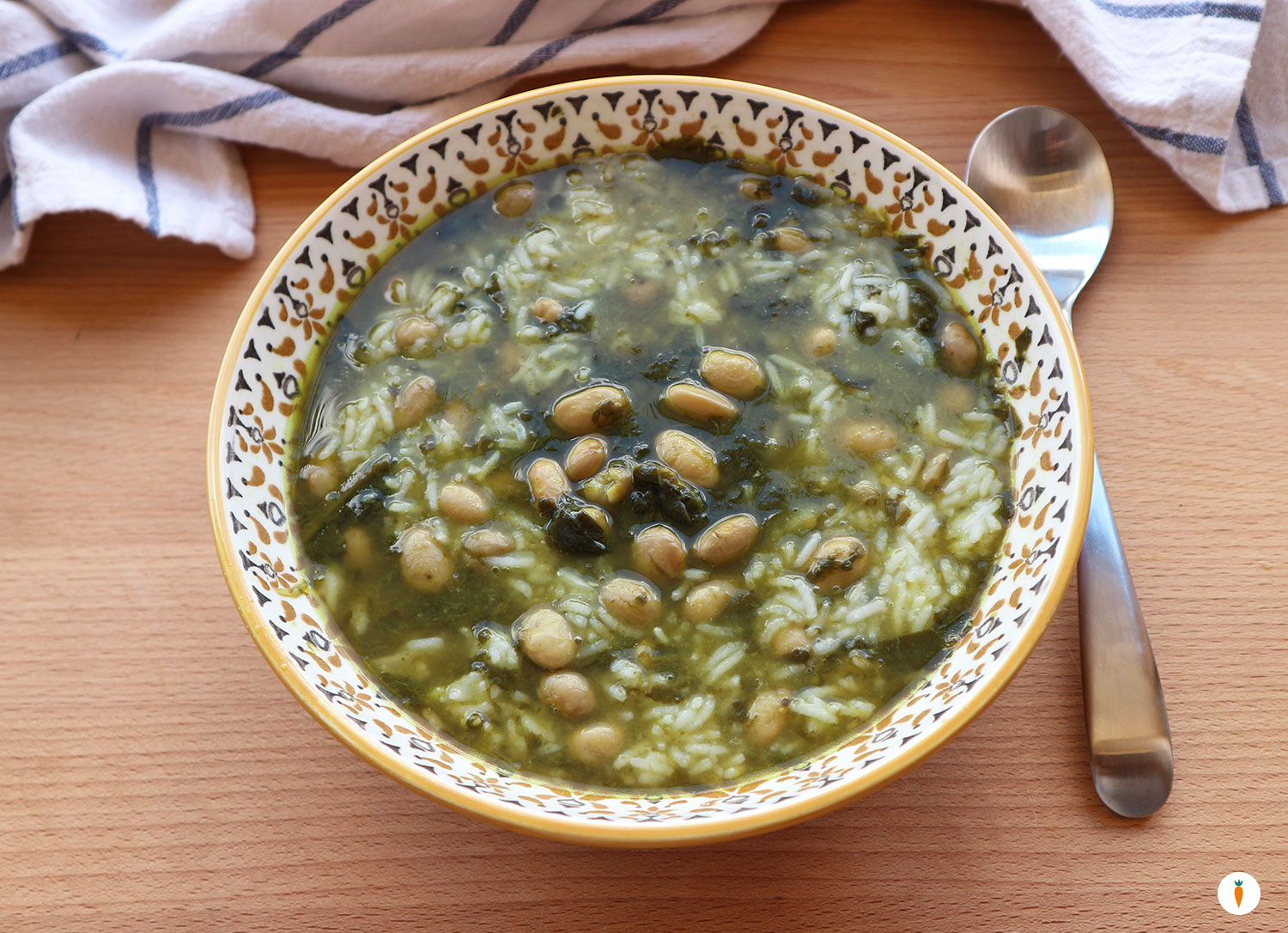 Zuppa di fagioli borlotti e spinaci