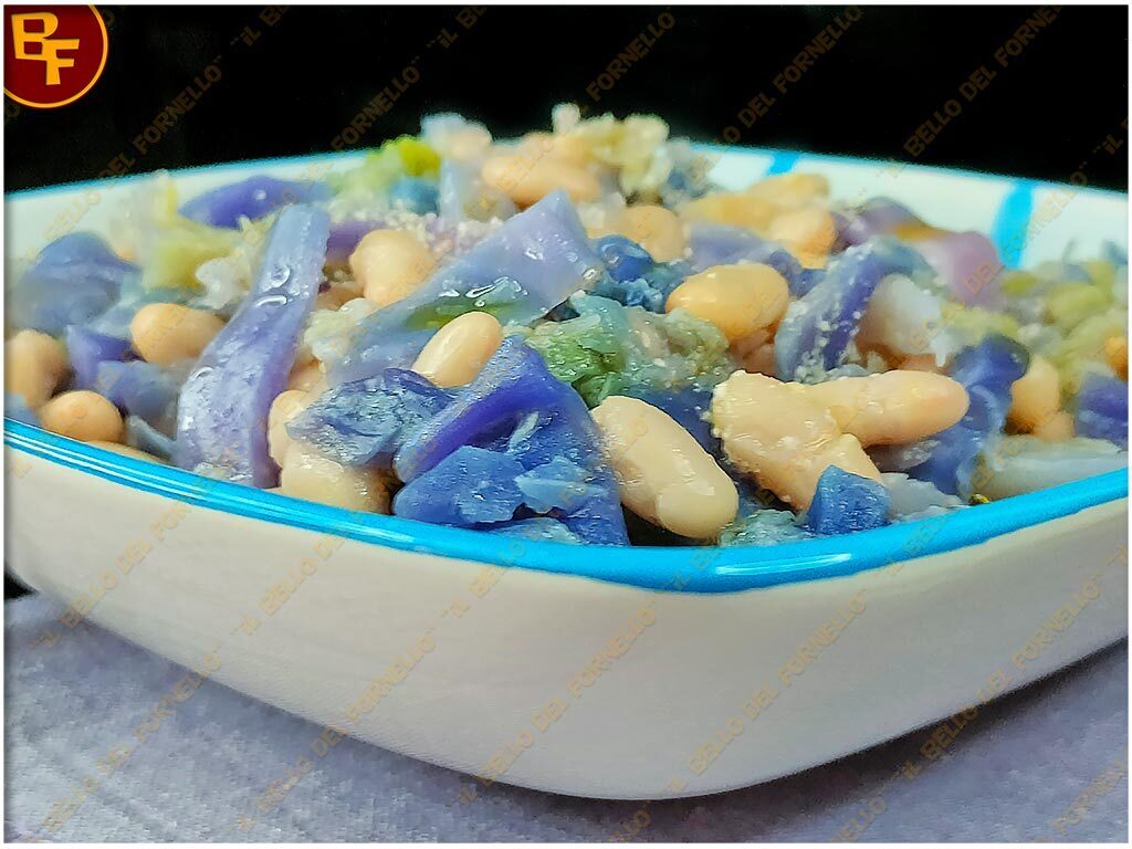 Zuppa di fagioli cavolo viola e verza
