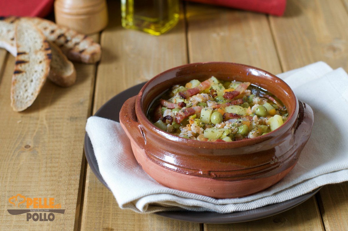 Zuppa di farro e piselli