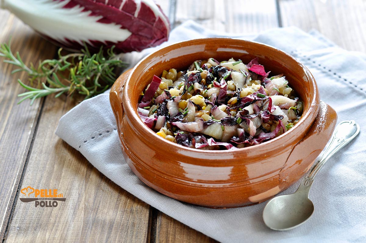 Zuppa di lenticchie con radicchio