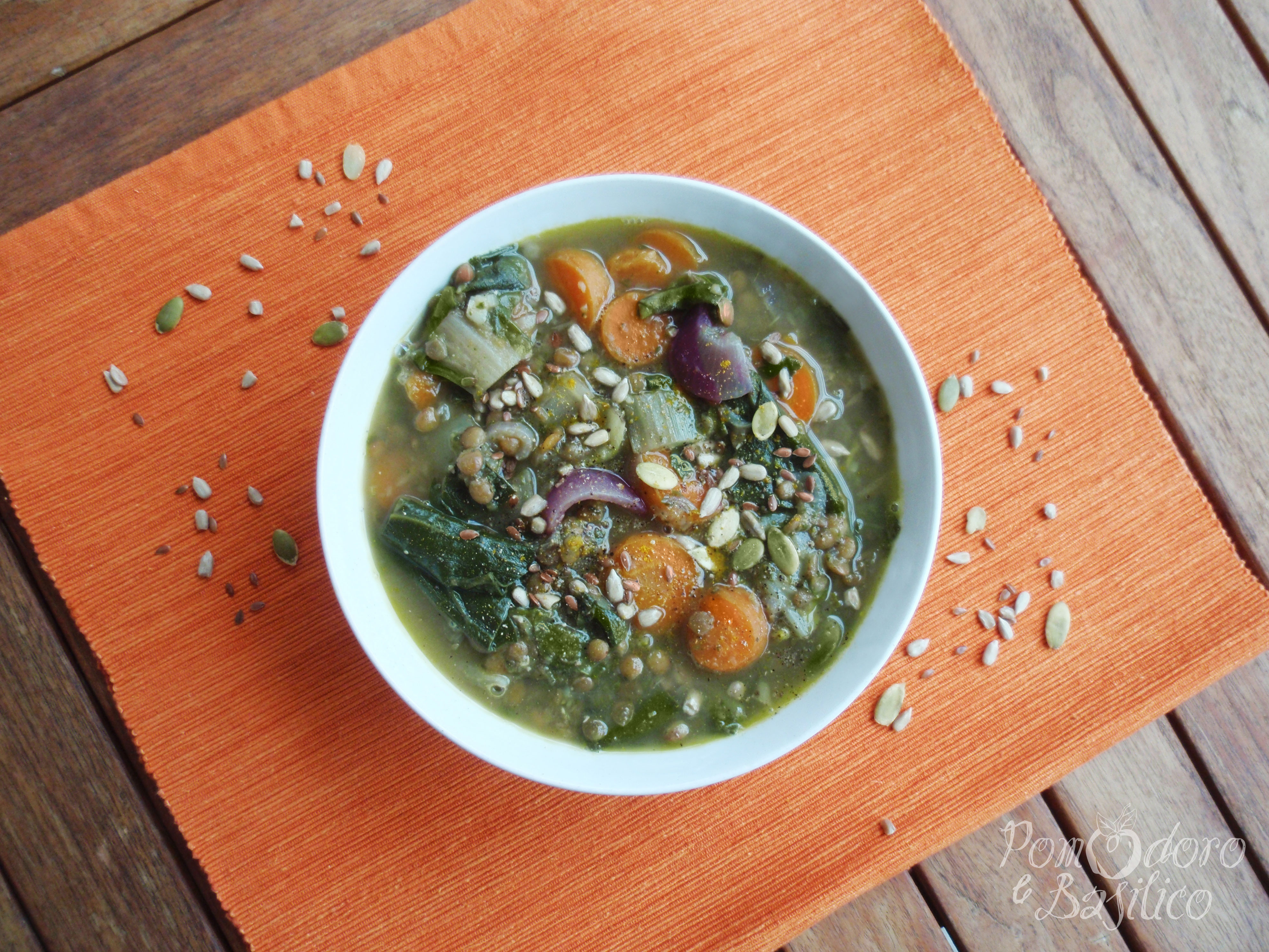 Zuppa di lenticchie e biete