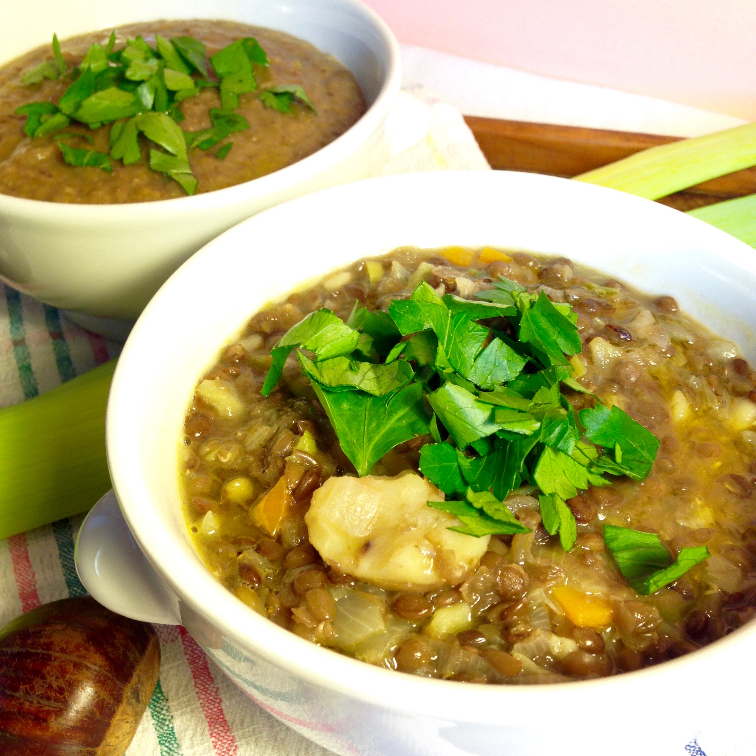 Zuppa di lenticchie e castagne