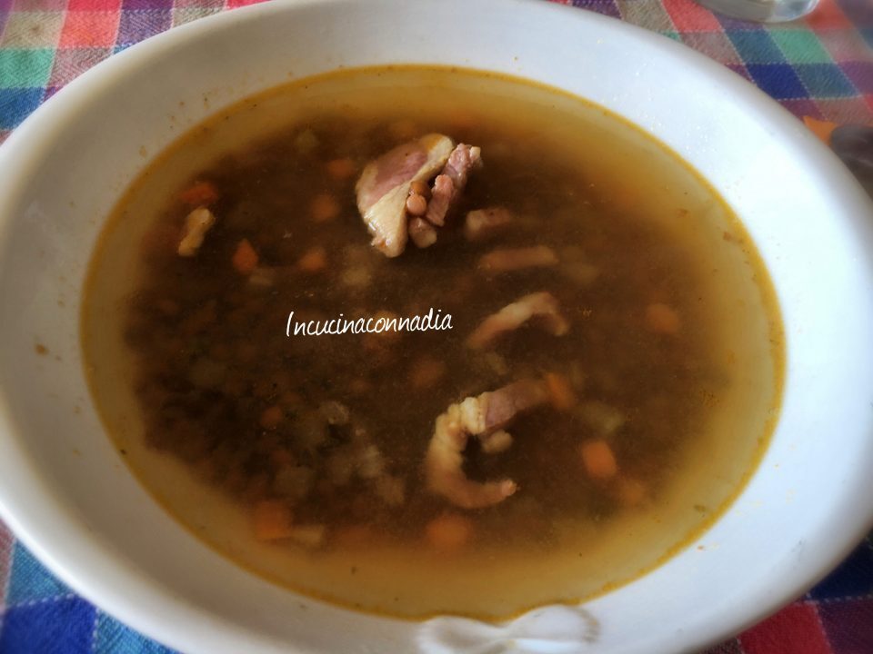 Zuppa di lenticchie e pancetta