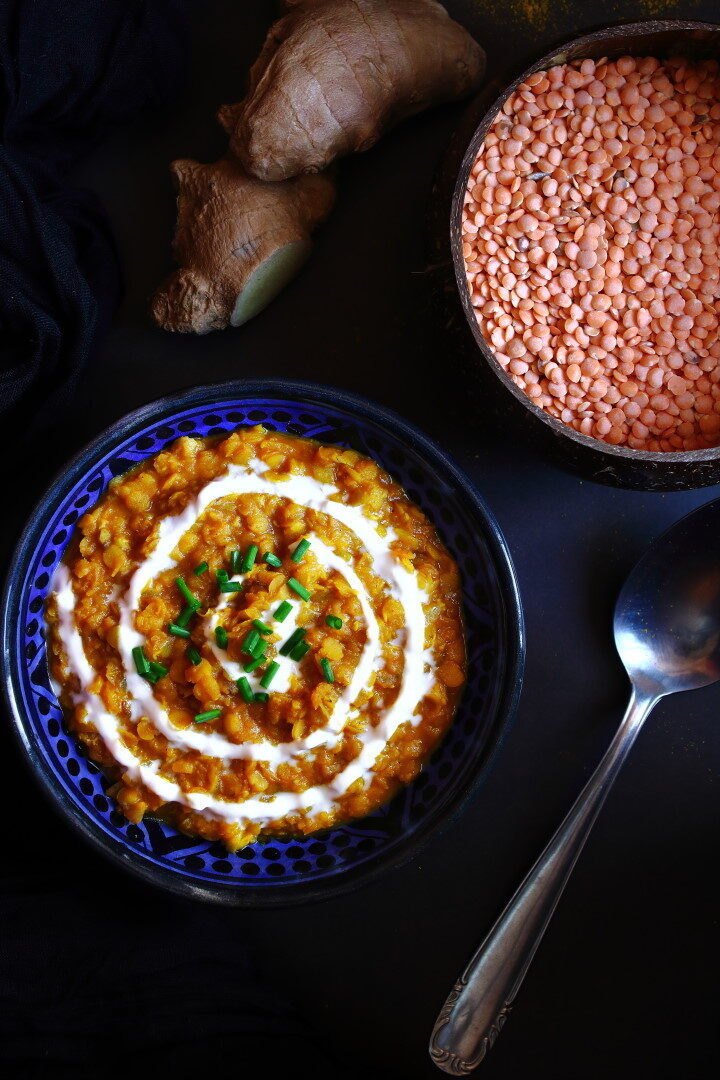 Zuppa di lenticchie rosse al curry