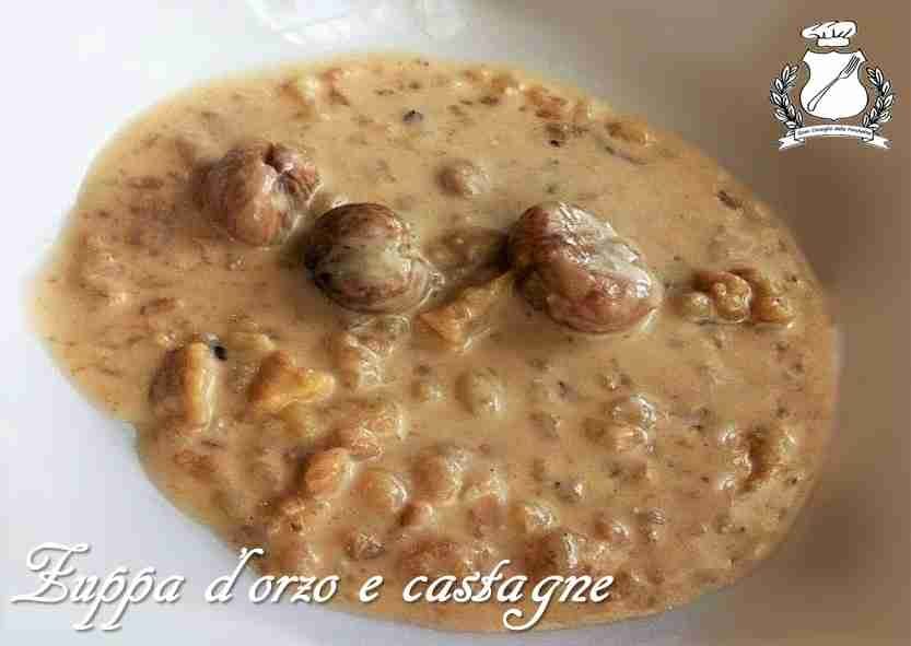 Zuppa di orzo e castagne