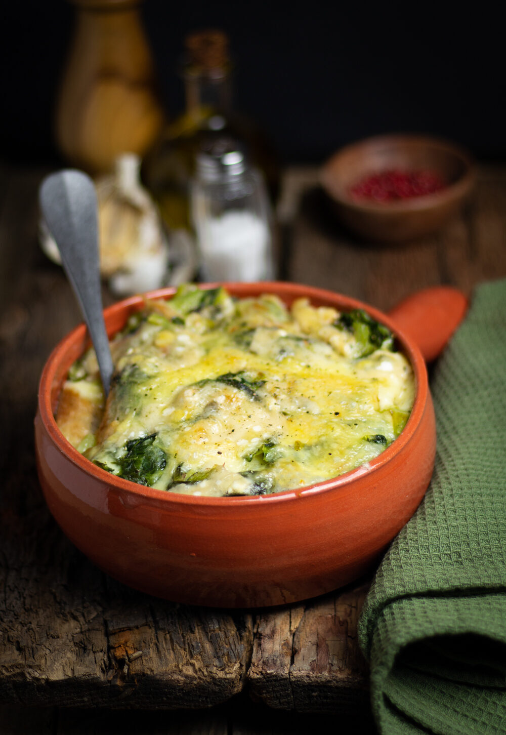Zuppa di pane e pak choi