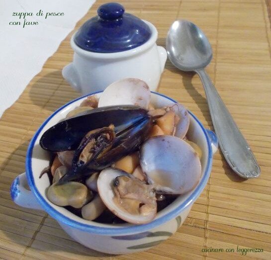 Zuppa di pesce con fave
