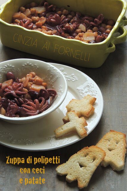 Zuppa di polipetti, ceci e patate  col Bimby