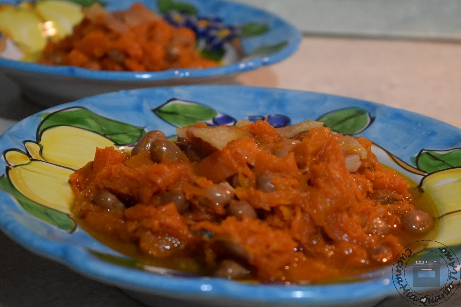 Zuppa di zucca e fagioli borlotti