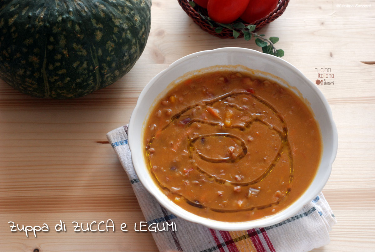 Zuppa di zucca e legumi, ricetta vegana