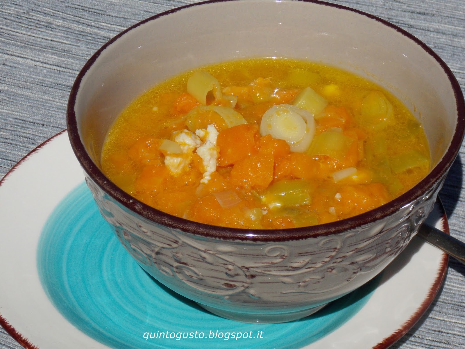 Zuppa di zucca e porri