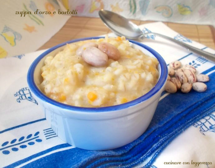 Zuppa d’orzo e borlotti