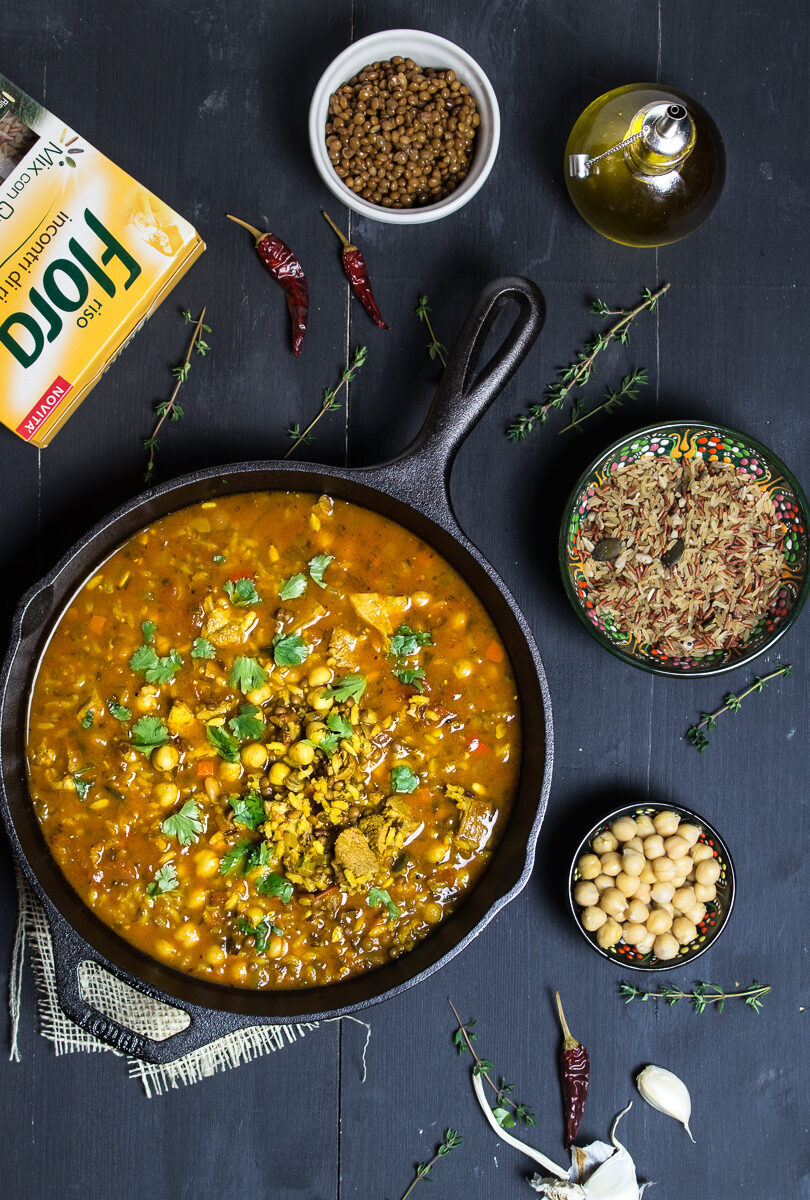 Zuppa harira con incontri di riso