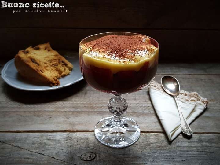 Zuppa inglese con pandoro o panettone