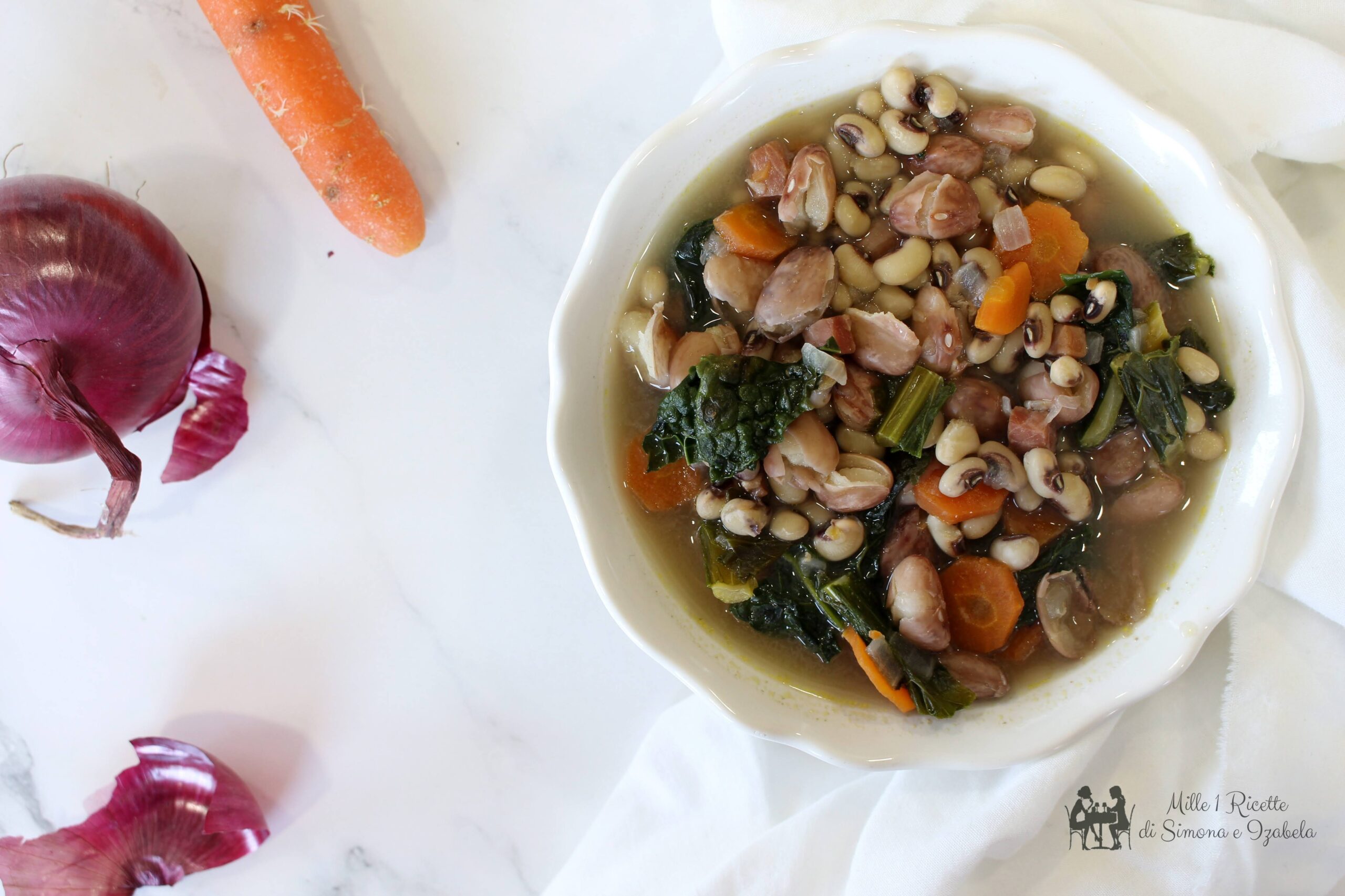 Zuppa saporita ai due fagioli con cavolo nero