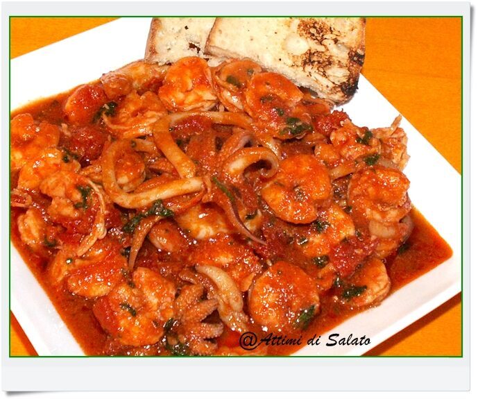 Zuppetta di calamari e gamberi