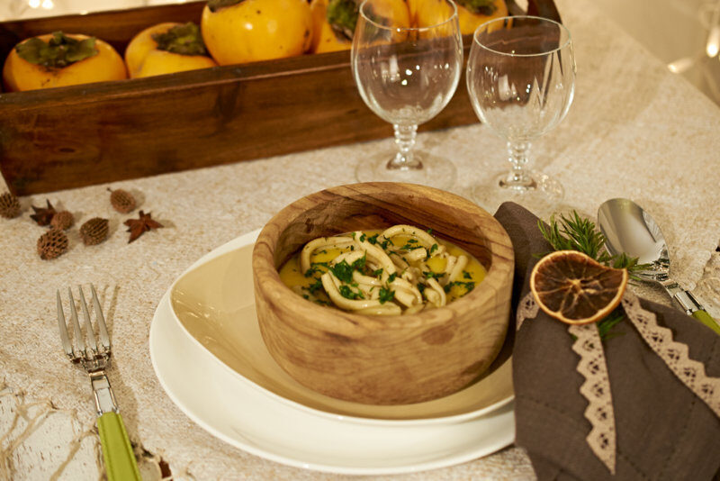 Zuppetta di zucca con pasta saltata