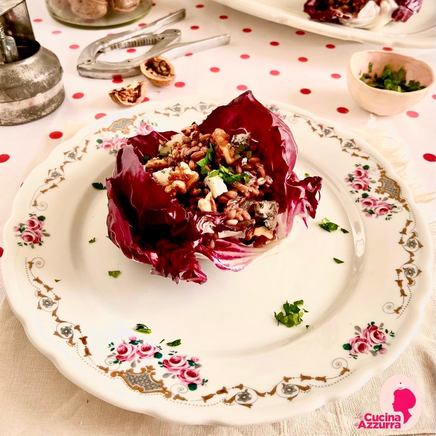 10’puntata “un posto a tavola con azzurra” cestini di radicchio, riso, gorgonzola e noci