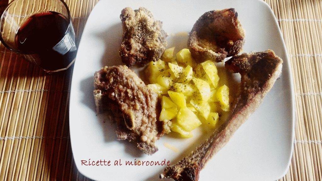 Agnello gratinato al microonde