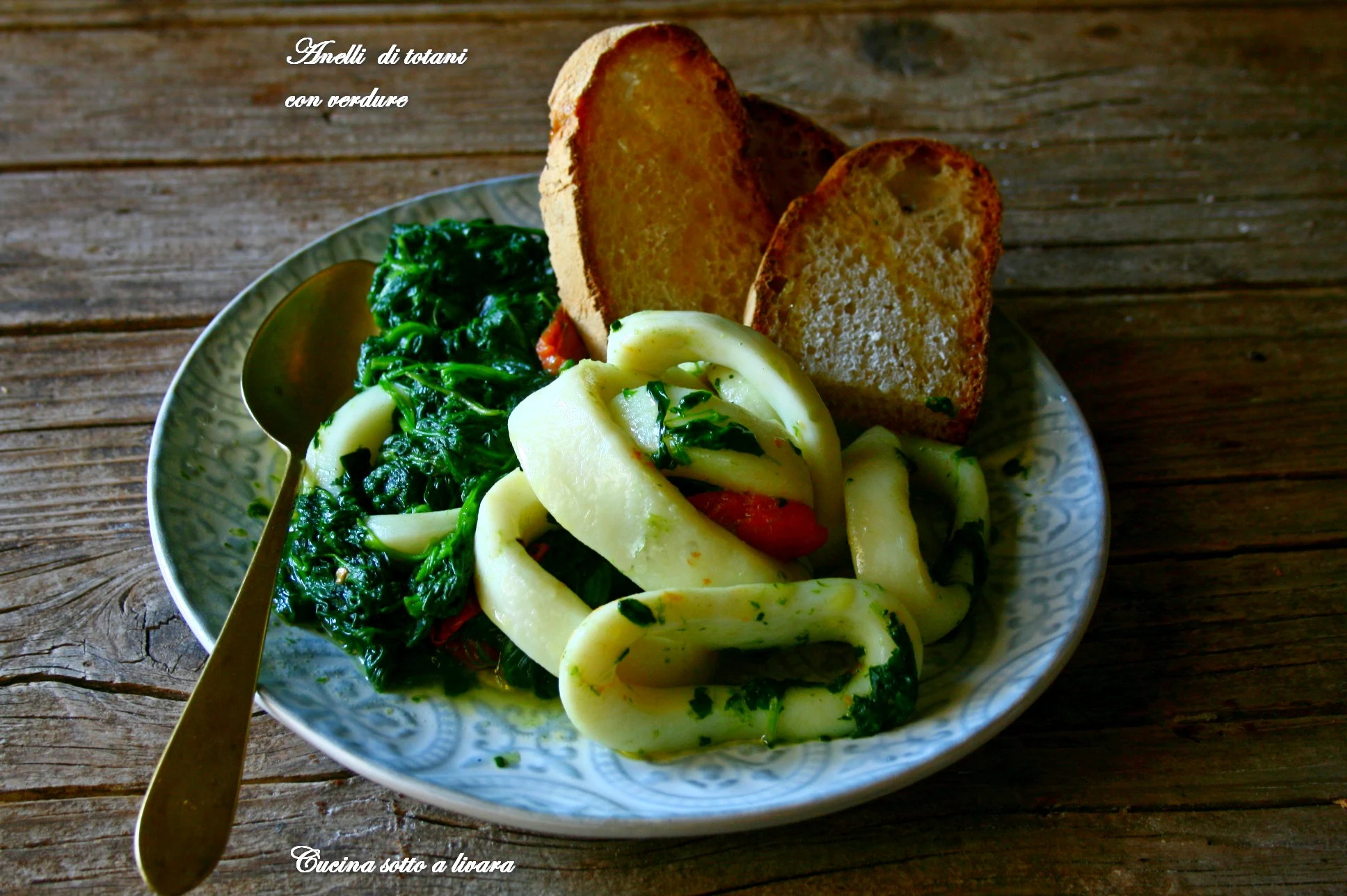 Anelli di totani con verdure