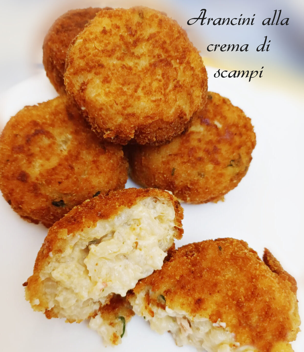Arancini alla crema di scampi