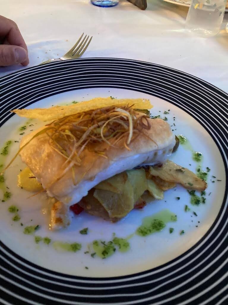 Baccalà con puré di aglio tostato