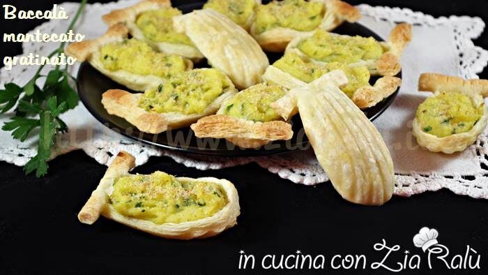 Baccalà mantecato gratinato in pasta sfoglia