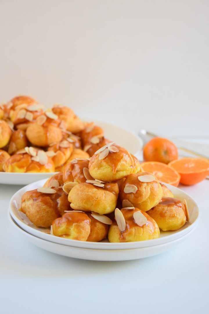 Bignè al mandarino e caramello salato