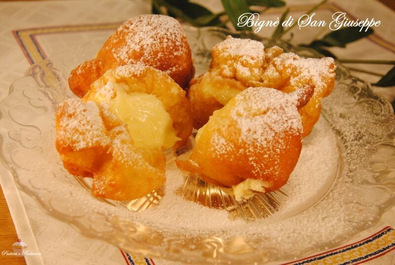 Bignè di san giuseppe alla crema
