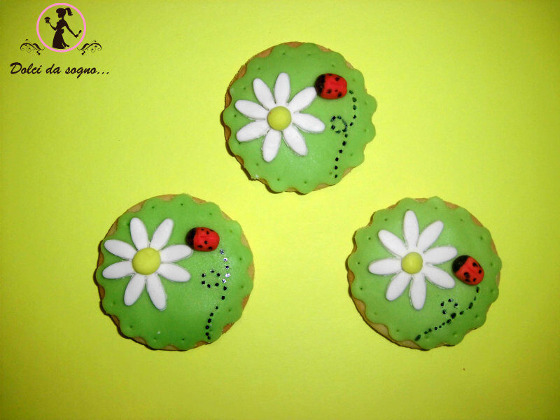 Biscotti con coccinella e fiorellino