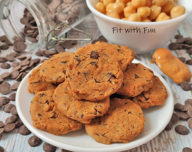 Biscotti cookies ai ceci e cioccolato vegani e senza glutine