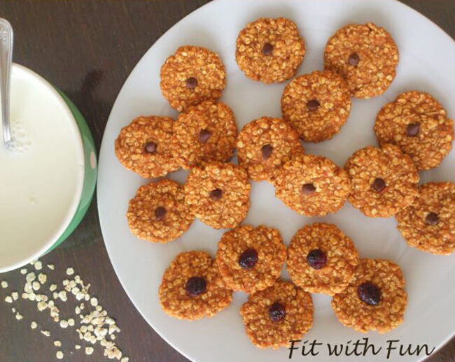 Biscotti fiocchi d’avena (5 ingredienti – pronti in 20′)