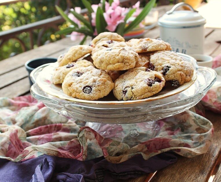 Biscottoni con mirtilli e cioccolato bianco
