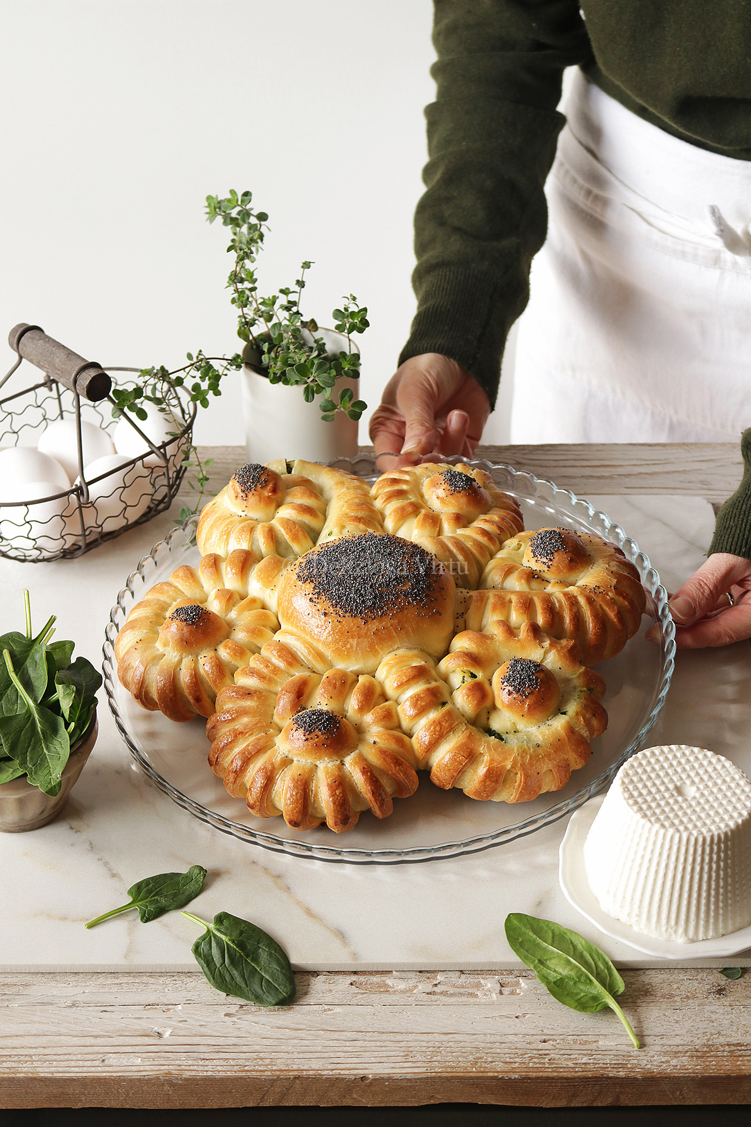 Brioche con spinaci e ricotta