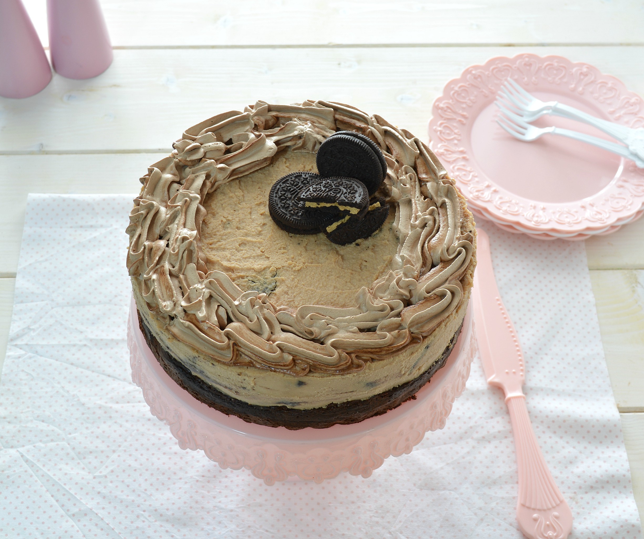 Brownies oreo cheesecake al caramello