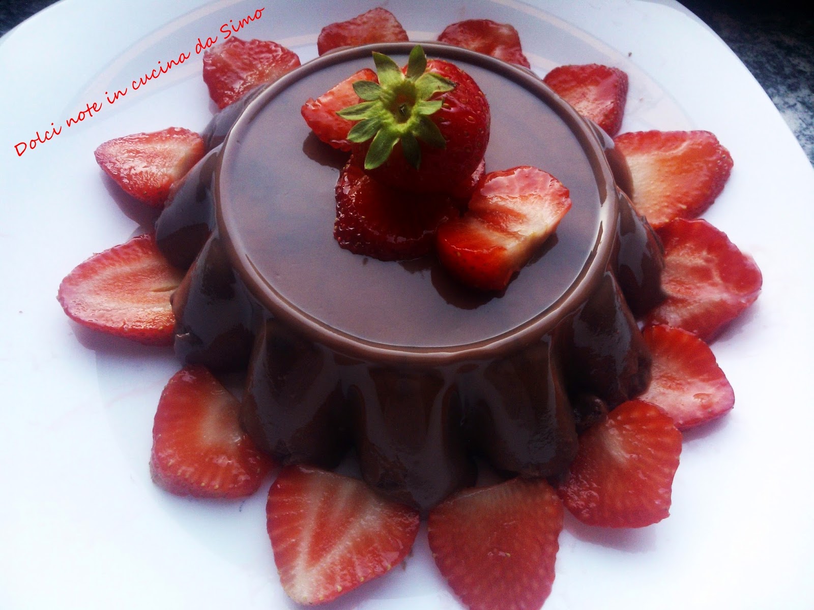 Budino alla gianduia e fragole