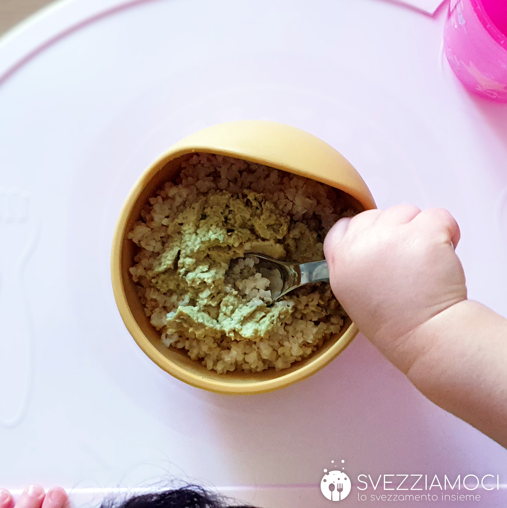 Bulgur con crema di melanzane e ceci