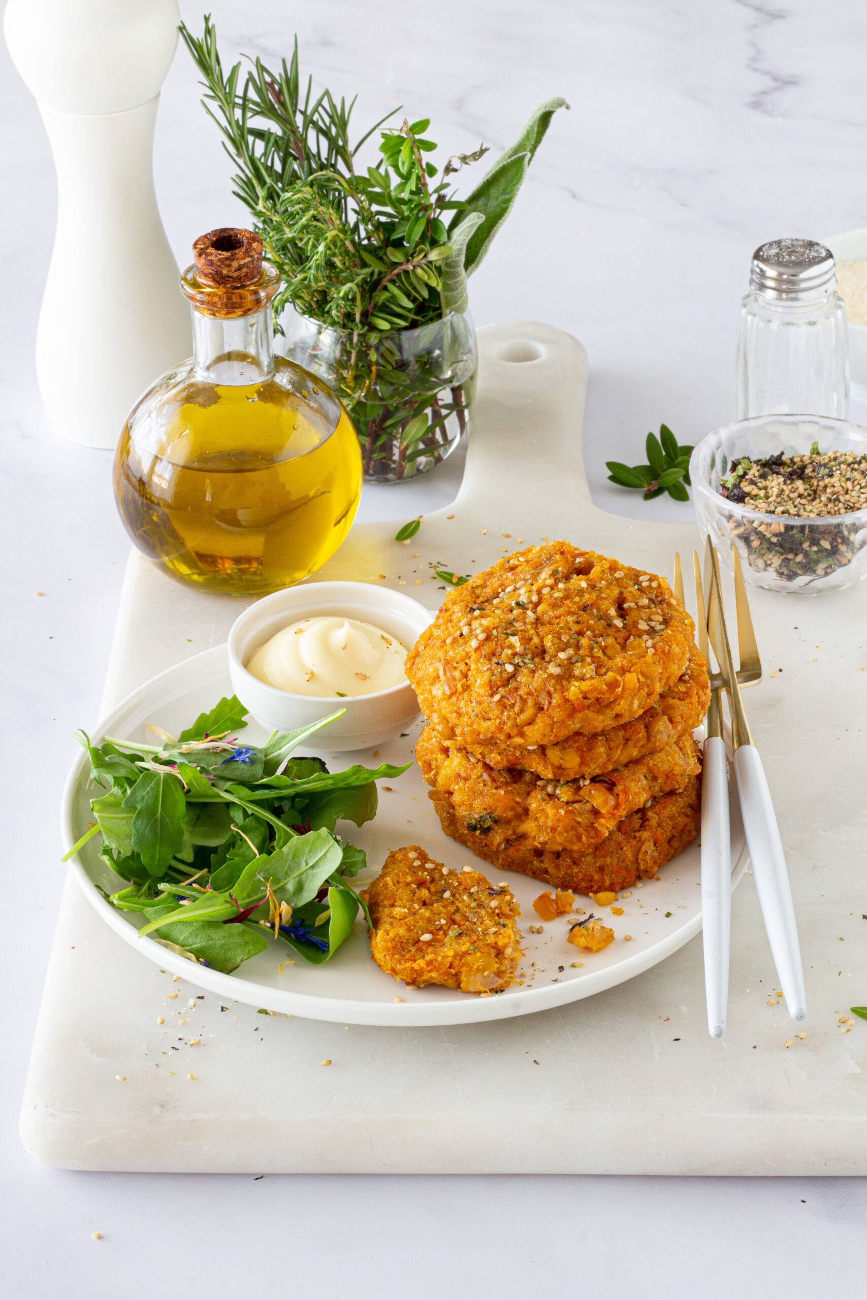 Burger di ceci e zucca con tonno