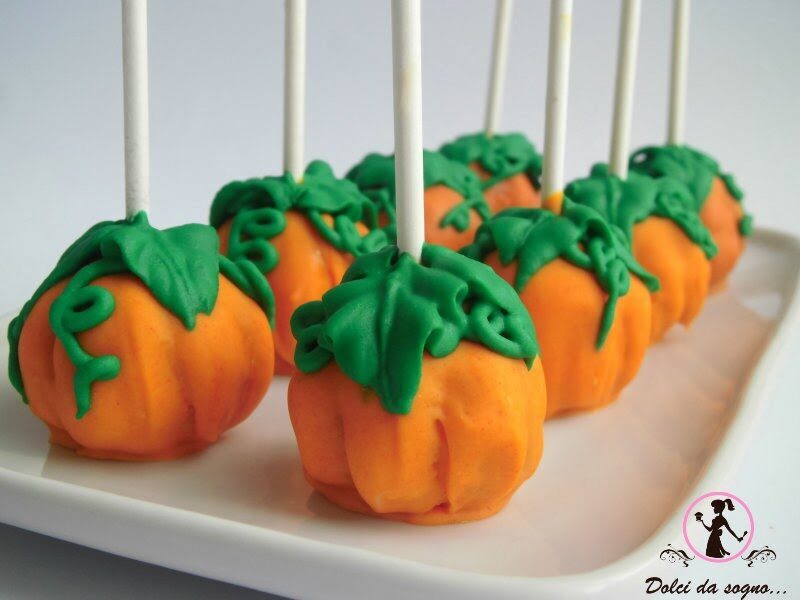 Cake pops a forma di zucca
