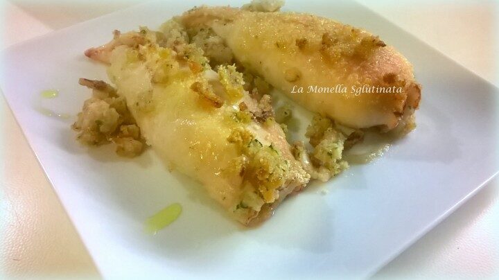 Calamari ripieni gratinati al forno senza glutine
