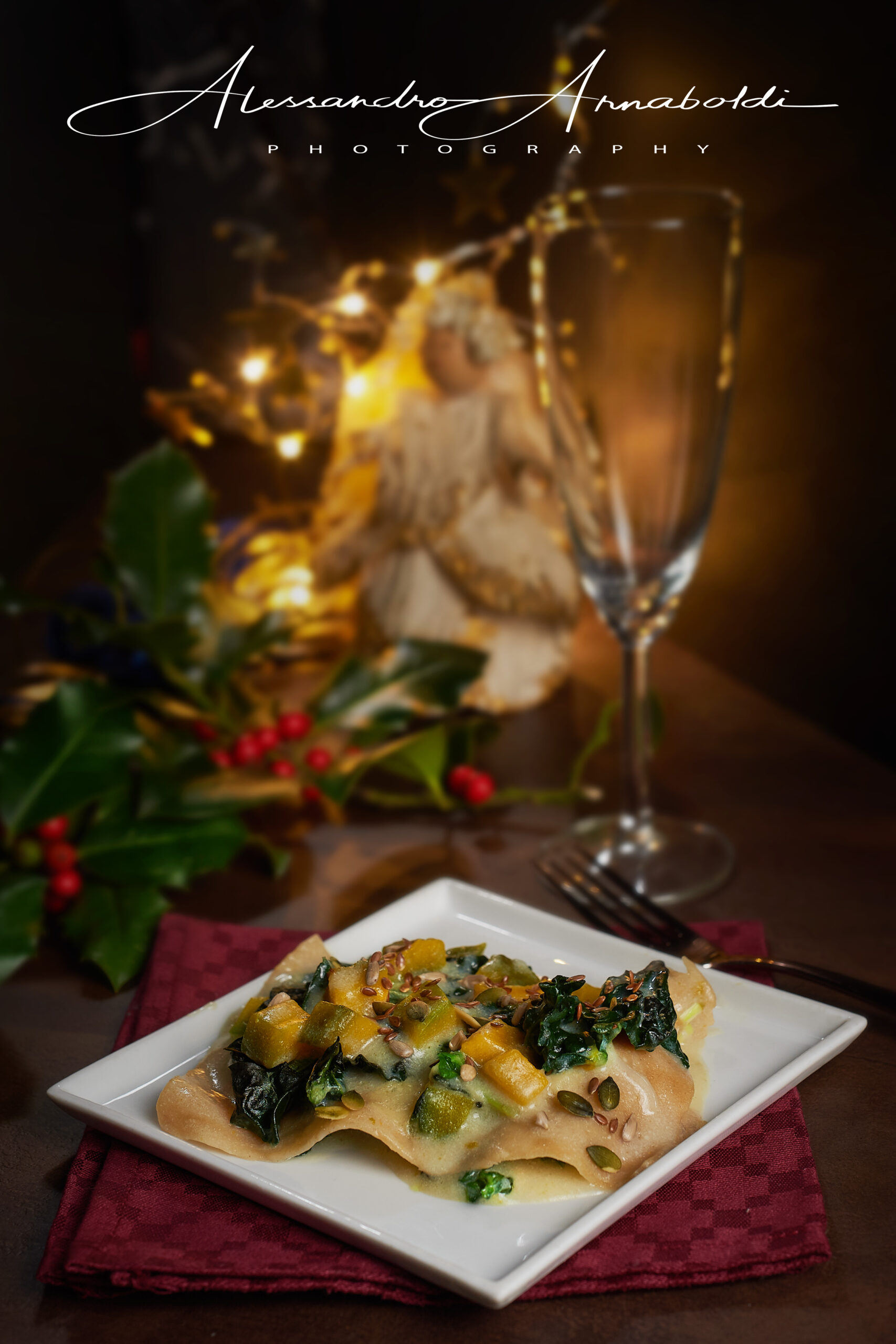 Calendario dell’avvento lasagne alla zucca e cavolo nero