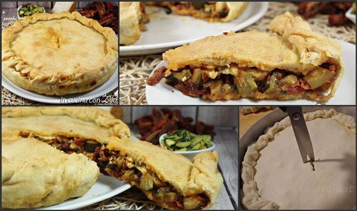 Calzone zucchine pomodori secchi e formaggio